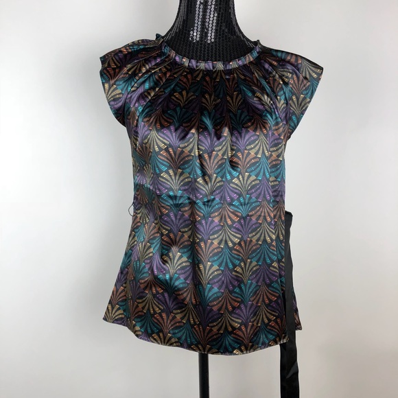 Spense Women’s Blouse with Belt Sz Small Black - Picture 2 of 5